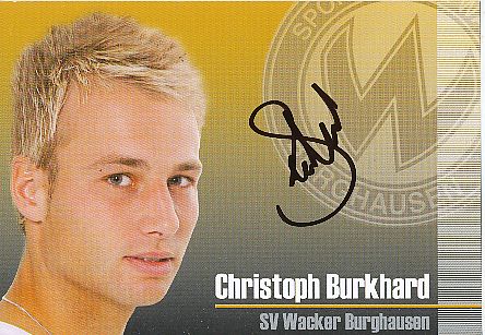 Christoph Burkhard  2009/2010  SV Wacker Burghausen  Fußball  Autogrammkarte original signiert 