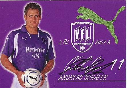 Andreas Schäfer   2007/2008  VFL Osnabrück  Fußball  Autogrammkarte original signiert 