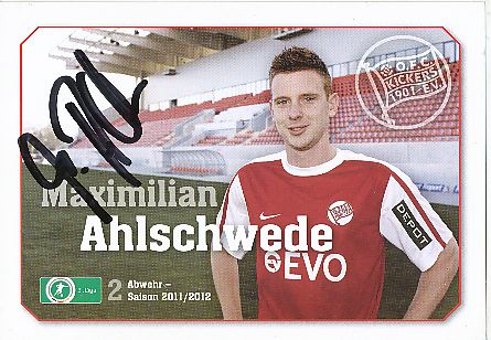 Maximilian Ahlschwede  2011/2012  Kickers Offenbach  Fußball  Autogrammkarte original signiert 
