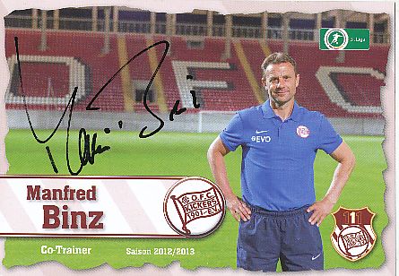 Manfred Binz  2012/2013  Kickers Offenbach  Fußball  Autogrammkarte original signiert 