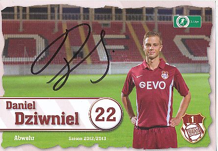 Daniel Dziwniel  2012/2013  Kickers Offenbach  Fußball  Autogrammkarte original signiert 