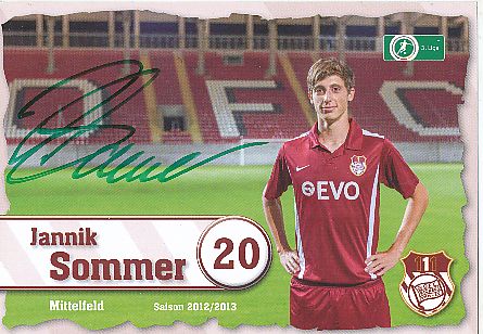 Jannik Sommer  2012/2013  Kickers Offenbach  Fußball  Autogrammkarte original signiert 