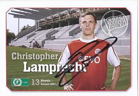 Christopher Lamprecht   2011/2012  Kickers Offenbach  Fußball  Autogrammkarte original signiert 