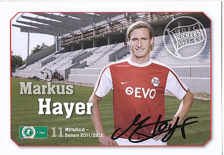 Markus Hayer   2011/2012  Kickers Offenbach  Fußball  Autogrammkarte original signiert 