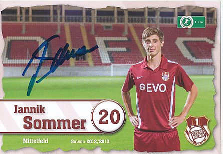 Jannik Sommer   2012/2013  Kickers Offenbach  Fußball  Autogrammkarte original signiert 