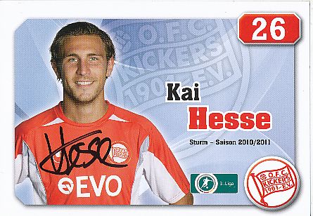 Kai Hesse  2010/2011  Kickers Offenbach  Fußball  Autogrammkarte original signiert 