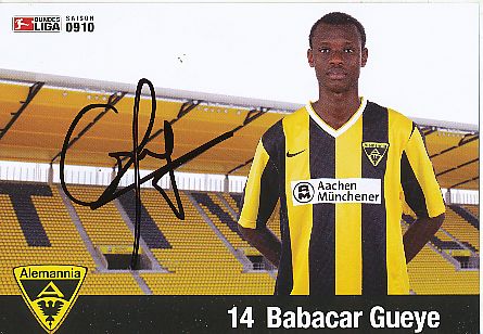 Babacar Gueye  2009/2010  Alemannia Aachen  Fußball  Autogrammkarte original signiert 