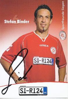 Stefan Binder  2006/2007  Sportfreunde Siegen  Fußball  Autogrammkarte original signiert 