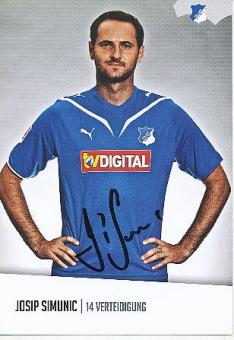 Josip Simunic  2010/2011  TSG 1899 Hoffenheim  Fußball  Autogrammkarte original signiert 