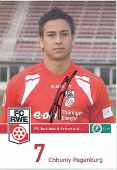 Chhunly Pagenburg  2009/2010  Rot Weiß Erfurt  Fußball  Autogrammkarte original signiert 
