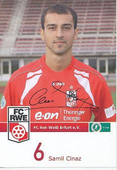 Samil Cinaz  2009/2010  Rot Weiß Erfurt  Fußball  Autogrammkarte original signiert 