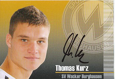 Thomas Kurz  2009/2010  SV Wacker Burghausen  Fußball  Autogrammkarte original signiert 