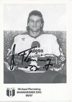 Michael Flemming  1986/87 Mannheimer ERC  Eishockey  Autogrammkarte original signiert 