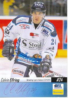 Calvin Elfring  Straubing Tigers  Eishockey  Autogrammkarte original signiert 