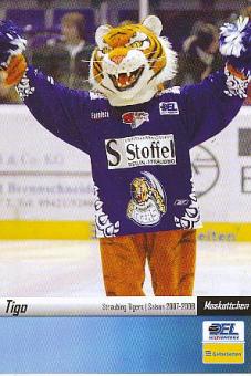 Tiga   Maskottchen  Straubing Tigers  Eishockey  Autogrammkarte 
