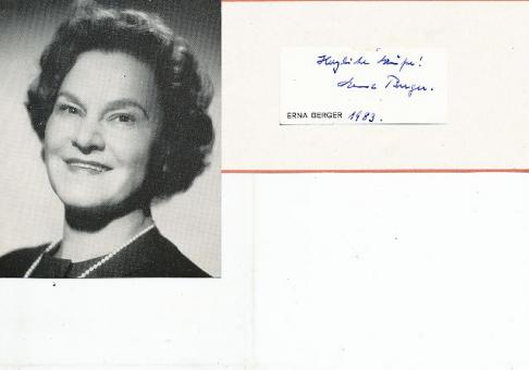 Erna Berger † 1990  Musik Blatt original signiert 