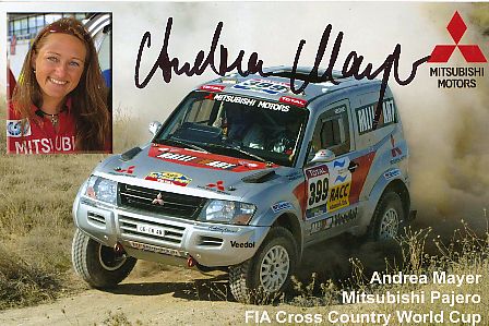 Andrea Mayer  Ralley Auto Motorsport  Autogramm Foto  original signiert 
