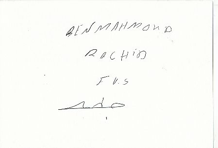 Rachid Benmahmoud  Marokko   Fußball Autogramm Karte  original signiert 