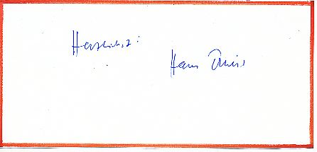 Hans Quest † 1997  Film &  TV  Autogramm Blatt  original signiert 