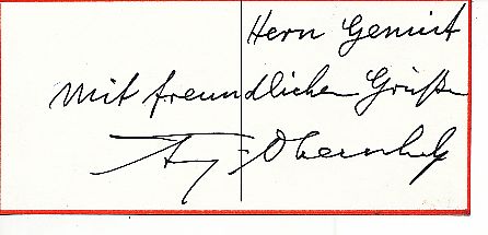 Friedrich Oberschelp † 1986  Musik Komponist  Autogramm Blatt  original signiert 