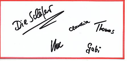 Die Schäfer  Musik   Autogramm Blatt  original signiert 