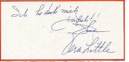 Vera Little † 2012  Oper  Musik   Autogramm Blatt  original signiert 