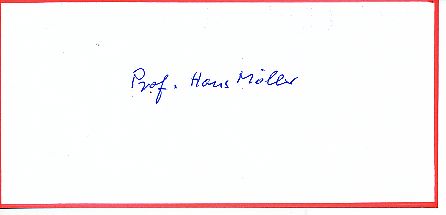 Hans Möller  1996  Witschaftswissenschaftler  Autogramm Blatt  original signiert 