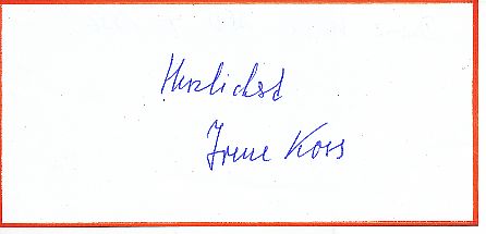 Irene Koss † 1996  ARD  TV  Autogramm Blatt  original signiert 