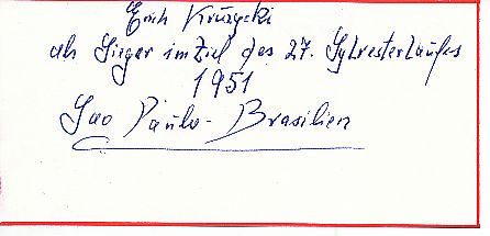 Erich Kruzycki  Leichtathletik  Autogramm Blatt  original signiert 