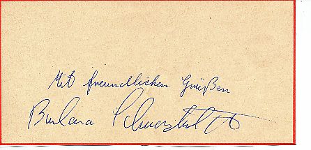 Barbara Schwarzfeldt  Schwimmen  Autogramm Blatt  original signiert 