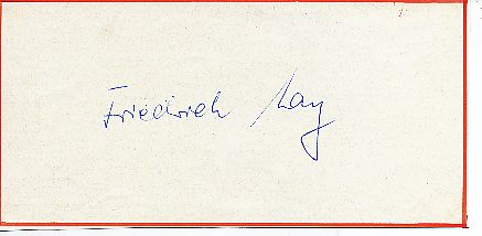 Friedrich May  Segeln  Autogramm Blatt  original signiert 