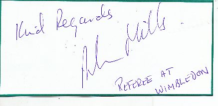 Alan Mills  Schiedsrichter  Tennis  Autogramm Blatt  original signiert 