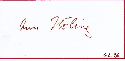Ann Hölling  TV  Autogramm Blatt  original signiert 