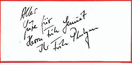 Fritz Pleitgen   TV  Autogramm Blatt  original signiert 