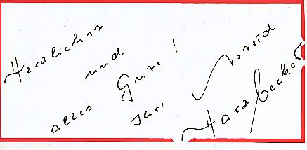 Astrid Harzbecker  Musik  Autogramm Blatt  original signiert 