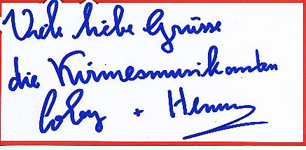 Kirmesmusikanten  Musik  Autogramm Blatt  original signiert 