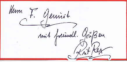 Rut Rex  Musik  Autogramm Blatt  original signiert 