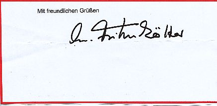 Andreas Fritzenkötter  Politik  Autogramm Blatt  original signiert 