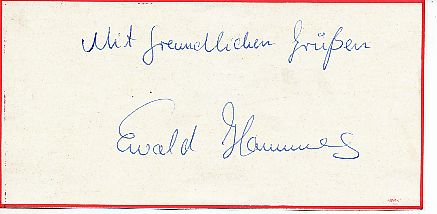 Ewald Hammes  DFB Olympia 1972  Fußball Autogramm Blatt  original signiert 