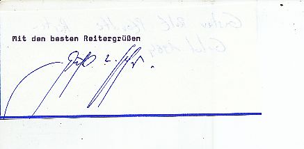 Gustav Rolf Pfodte  Reiten  Autogramm Blatt  original signiert 