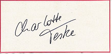 Charlotte Teske   Leichtathletik  Autogramm Blatt  original signiert 