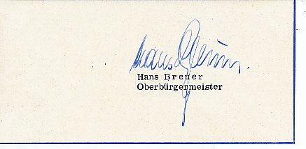 Hans Breuer  Politik  Autogramm Blatt  original signiert 