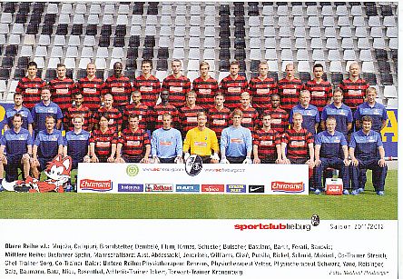 SC Freiburg  2010/2011  Fußball Mannschaftskarte 