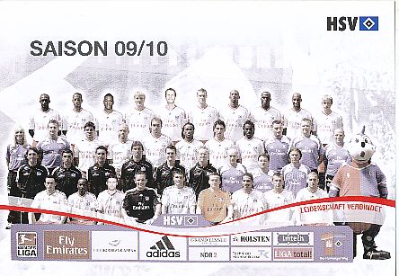 Hamburger SV  2009/2010  Fußball Mannschaftskarte 