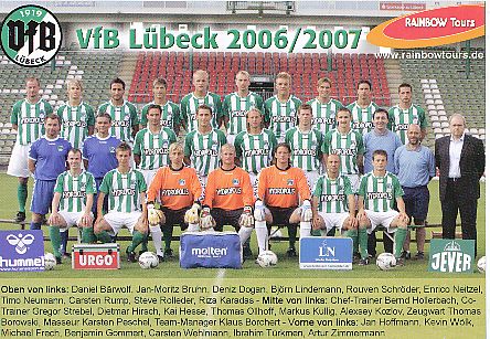 VFB Lübeck  2006/2007   Fußball Mannschaftskarte 