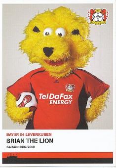 Brian The Lion  2007/2008   Maskottchen  Bayer 04 Leverkusen  Fußball Autogrammkarte 