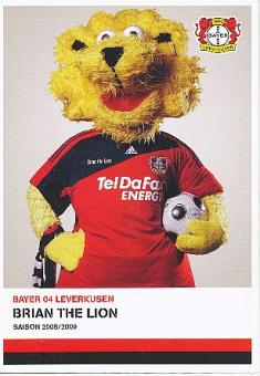 Brian The Lion  2008/2009   Maskottchen  Bayer 04 Leverkusen  Fußball Autogrammkarte 