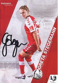 Greta Stegemann   2020/2021  SC Freiburg  Frauen Fußball Autogrammkarte original signiert 