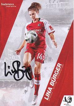 Lina Bürger   2020/2021  SC Freiburg  Frauen Fußball Autogrammkarte original signiert 