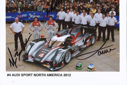 Jarvis & Bonanomi & Rockenfeller  2012  Audi Le Mans   Auto  Motorsport  Autogramm 13 x 18 cm Foto original signiert 
